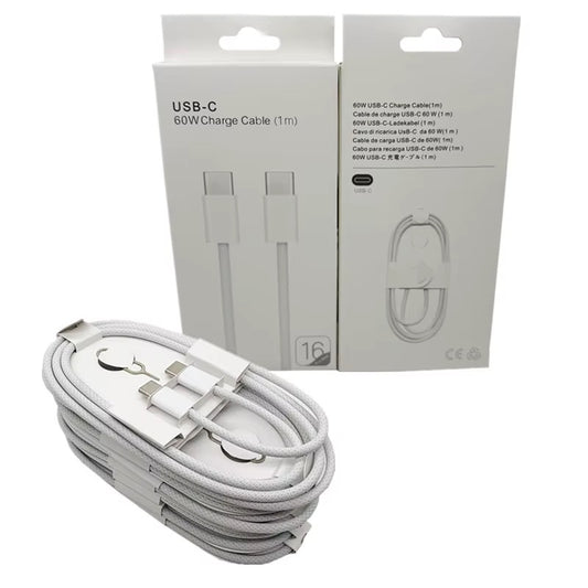 60w white braided usbc cable